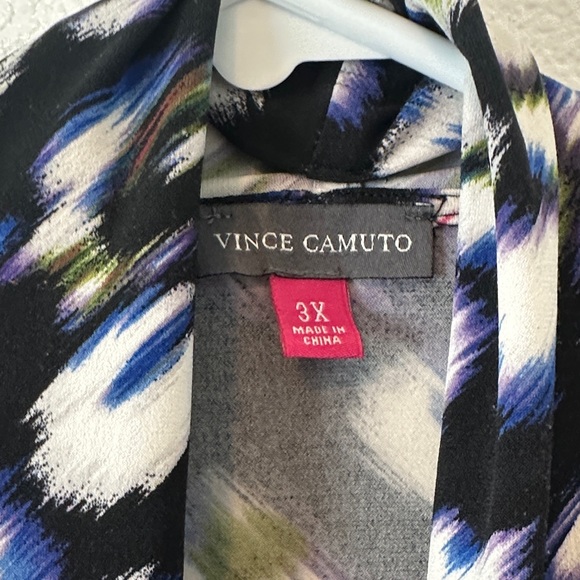 Vince Camuto Black and Blue Patterned Blouse - Picture 3 of 3